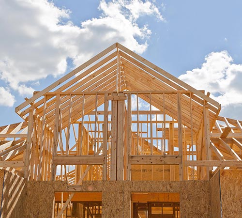 wooden frame of a house